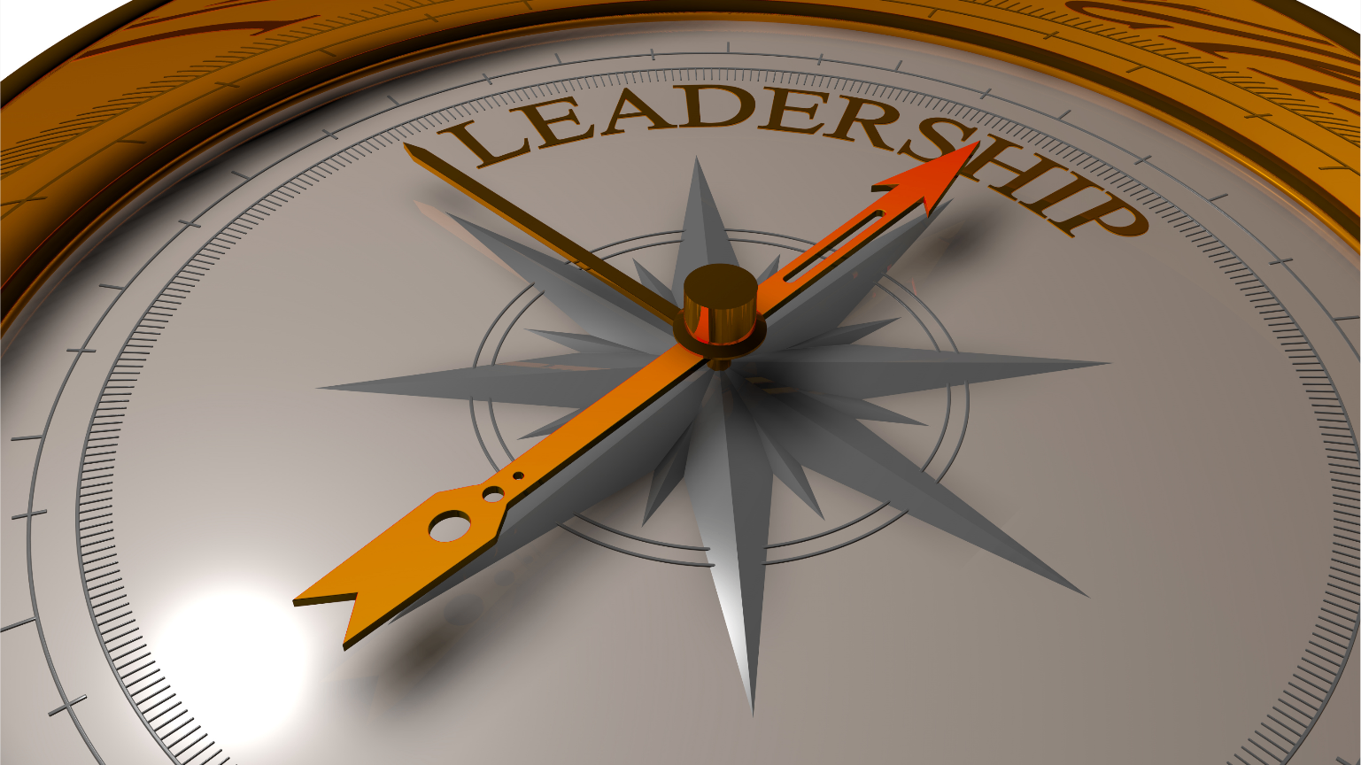 Leadership compass pointing toward Leadership